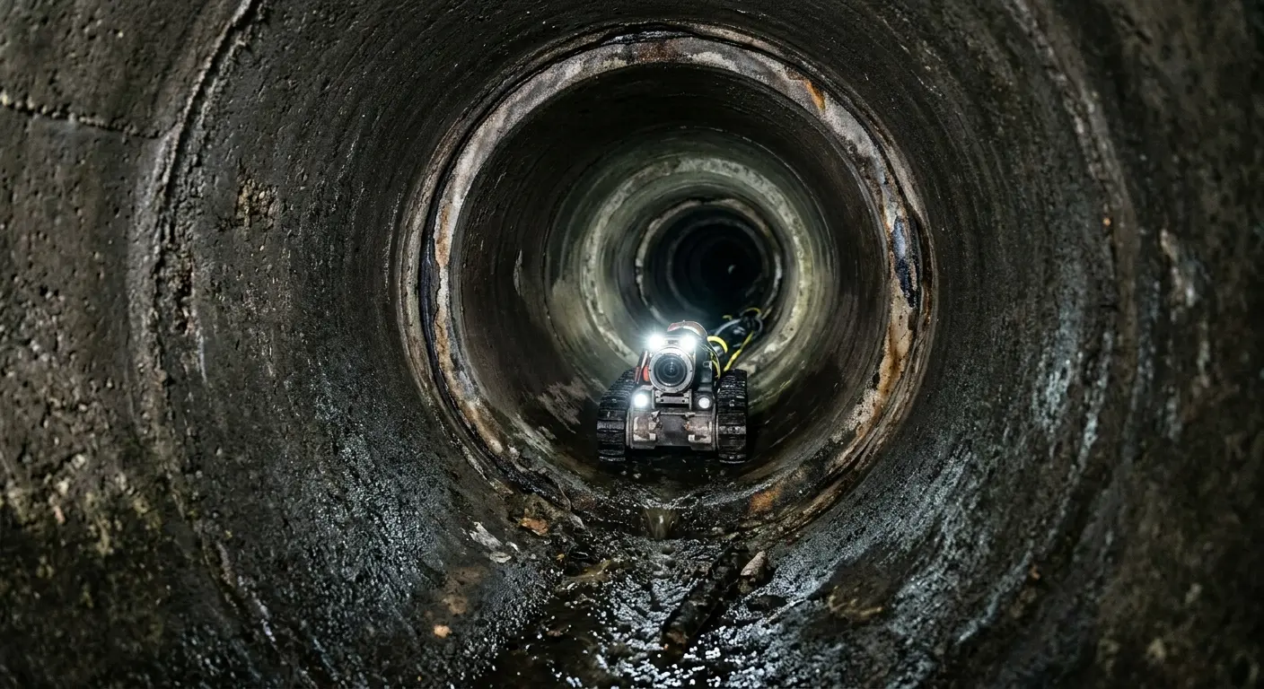 Robotic sewer camera inspecting pipe interior for Sewer Line Repair in Medway